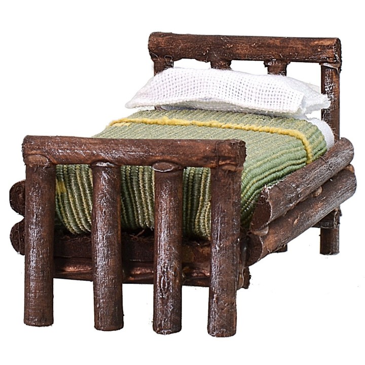Single bed in antiqued wood cm 4,5x7x4 h