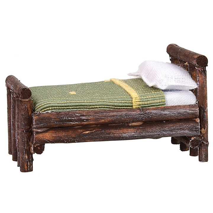 Cama de madera envejecida de una plaza cm 4,5x7x4 h