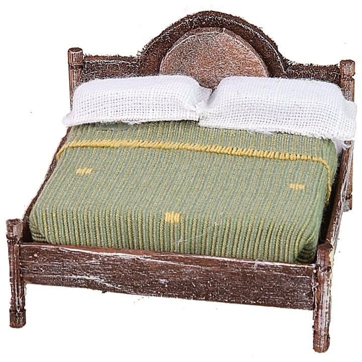 Letto matrimoniale in legno antichizzato con soprarilievo cm