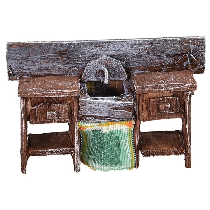 Lavabo de madera envejecida cm 6x2x4 h
