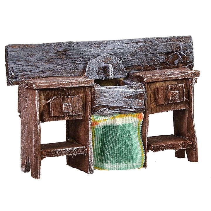 Lavabo de madera envejecida cm 6x2x4 h
