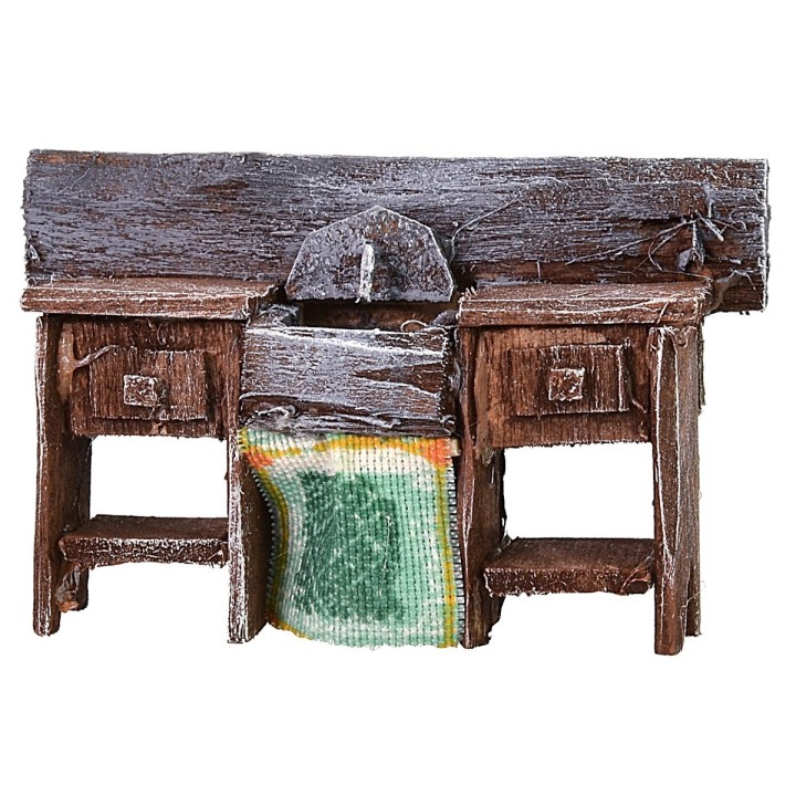 Lavabo de madera envejecida cm 6x2x4 h
