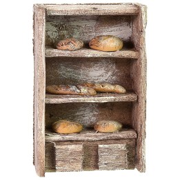Scaffale in legno con pane cm 6,5x3x10 h