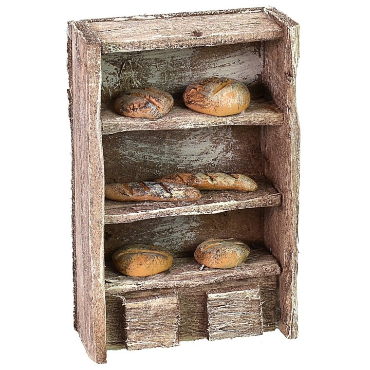 Estante de madera con pan de 6,5x3x10 cm h