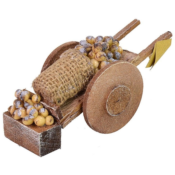 Carro de madera con patatas cm 14x5x5,6h
