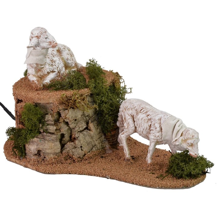 Two sheep in movement 30cm Fontanini series
