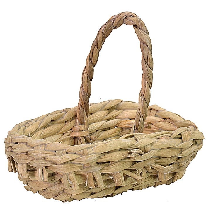 Low wicker basket with handle cm 6x4,5x5,5 h