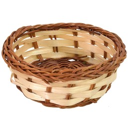 Cesta bicolor baja de mimbre cm ø 9,5x4 h