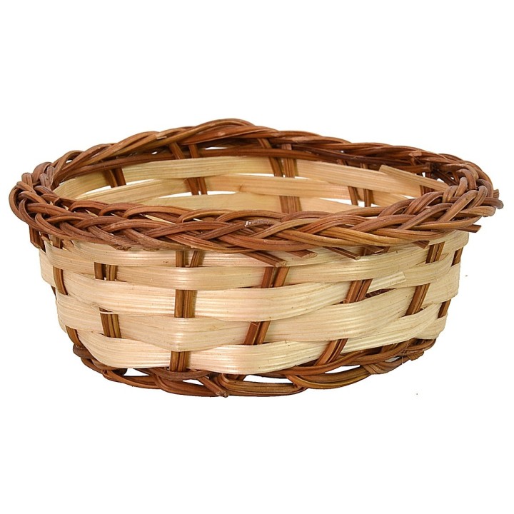 Cesto bicolore basso in vimini cm ø 9,5x4 h