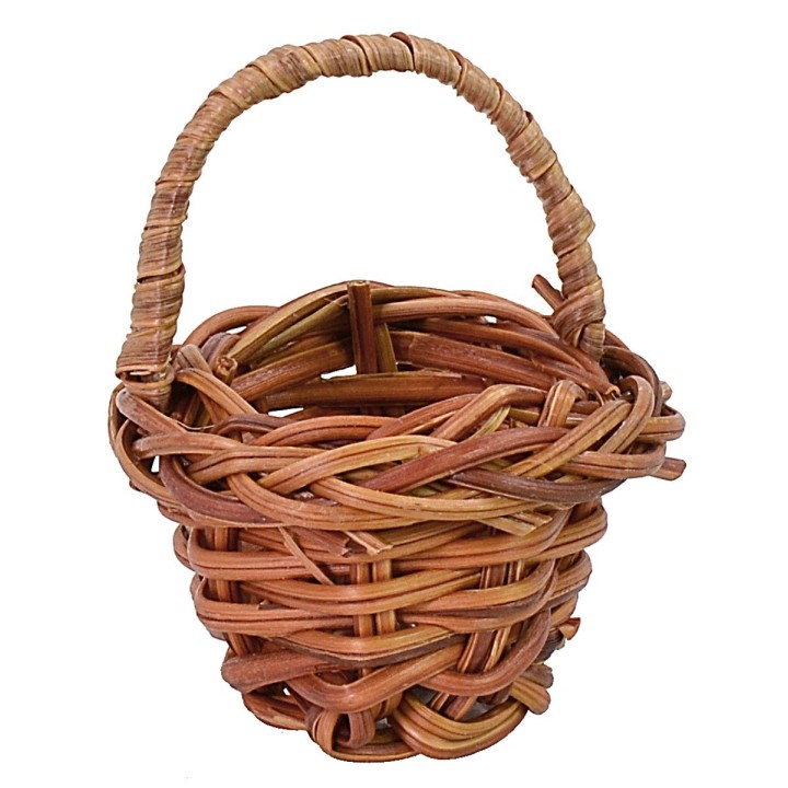 Dark wicker basket with handle cm ø 4,5x4,5 h