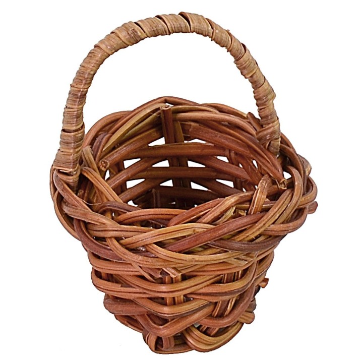 Dark wicker basket with handle cm ø 4,5x4,5 h
