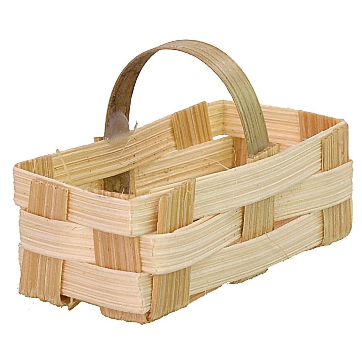 Cestino rettangolare con manico in vimini cm 4,1x2,1x2,7 h