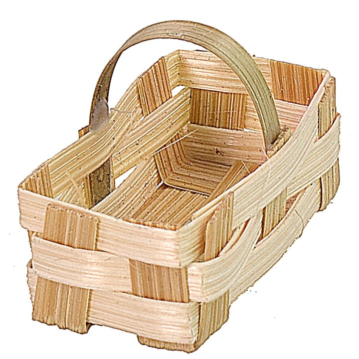 Cestino rettangolare con manico in vimini cm 4,1x2,1x2,7 h