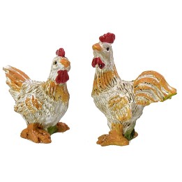 Conjunto de gallo y gallina para estatuas de 10 cm.