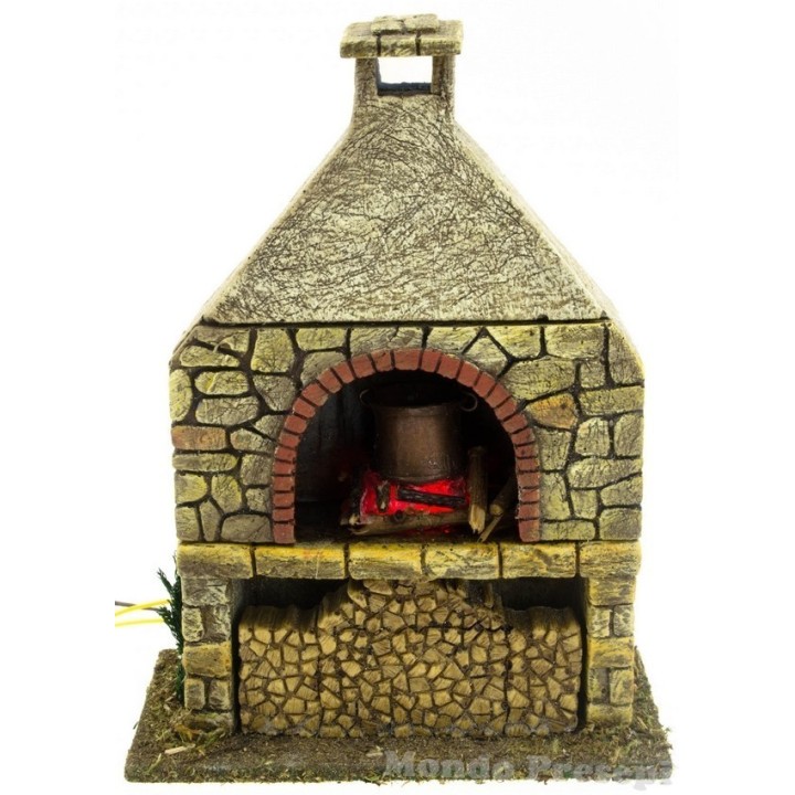 Forno con effetto Fuoco e Fumo presepe