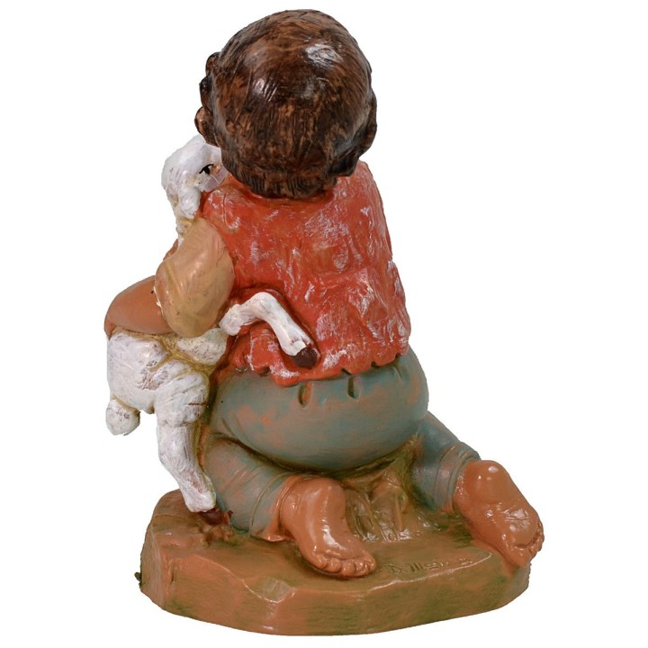 Bimbo inginocchiato con agnello serie 30 cm Fontanini