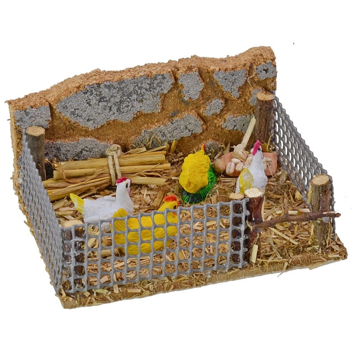 Recinto con gallinas cm 12x10x5,5 h