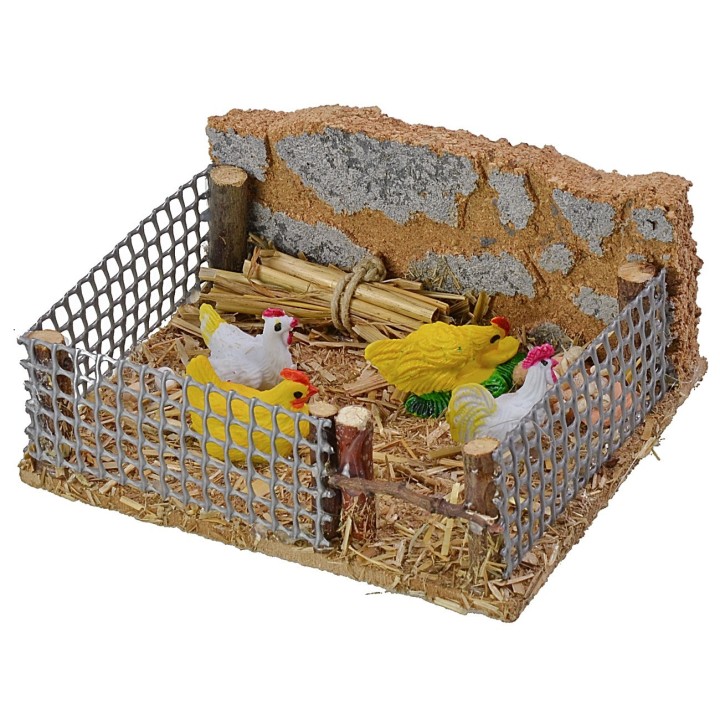 Recinto con gallinas cm 12x10x5,5 h