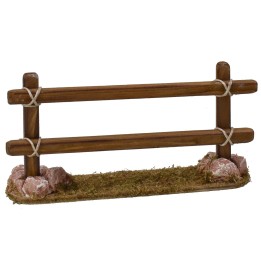 Wooden fence with stones cm 13x3x6,5 h