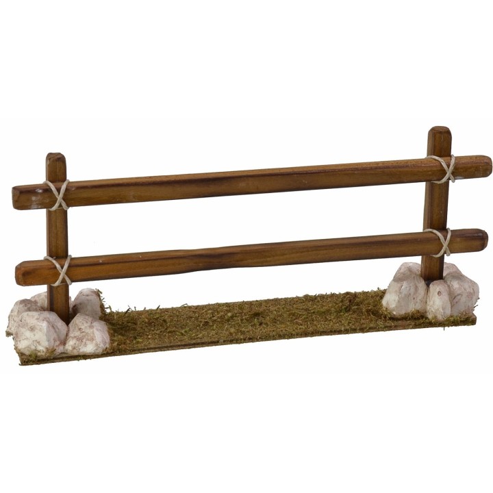 Wooden fence with stones cm 17x3x7,5 h