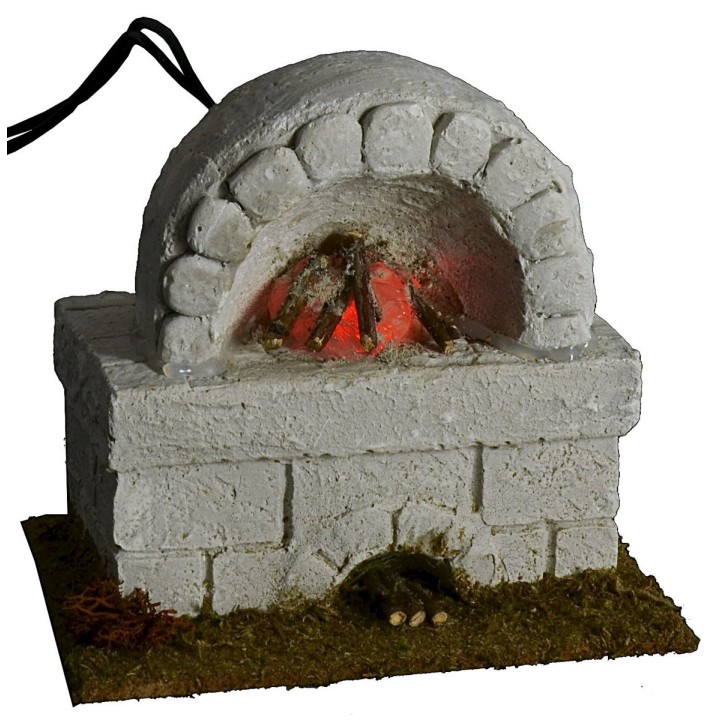 Horno con fuego funcionando cm 10,5x8x10 h