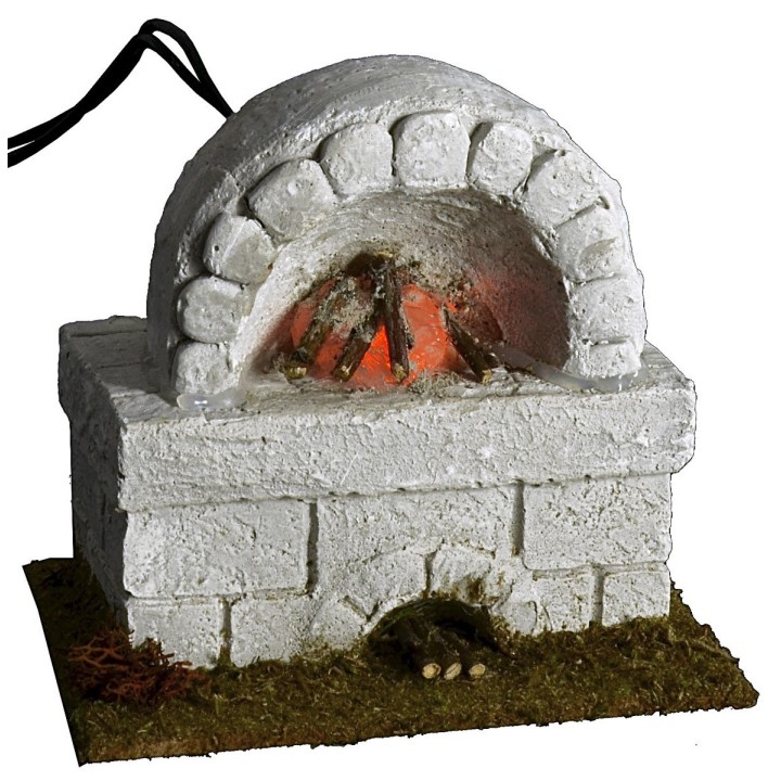 Horno con fuego funcionando cm 10,5x8x10 h
