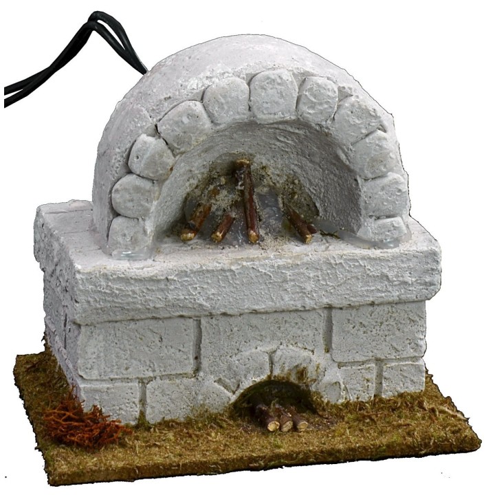 Horno con fuego funcionando cm 10,5x8x10 h
