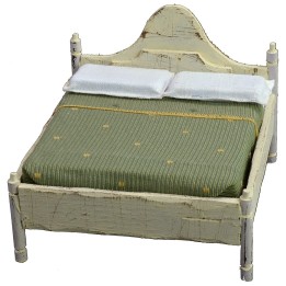 Cama matrimonial de madera blanca cm 12x13,5x10 h