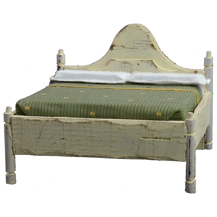 Letto matrimoniale in legno bianco cm 12x13,5x10 h