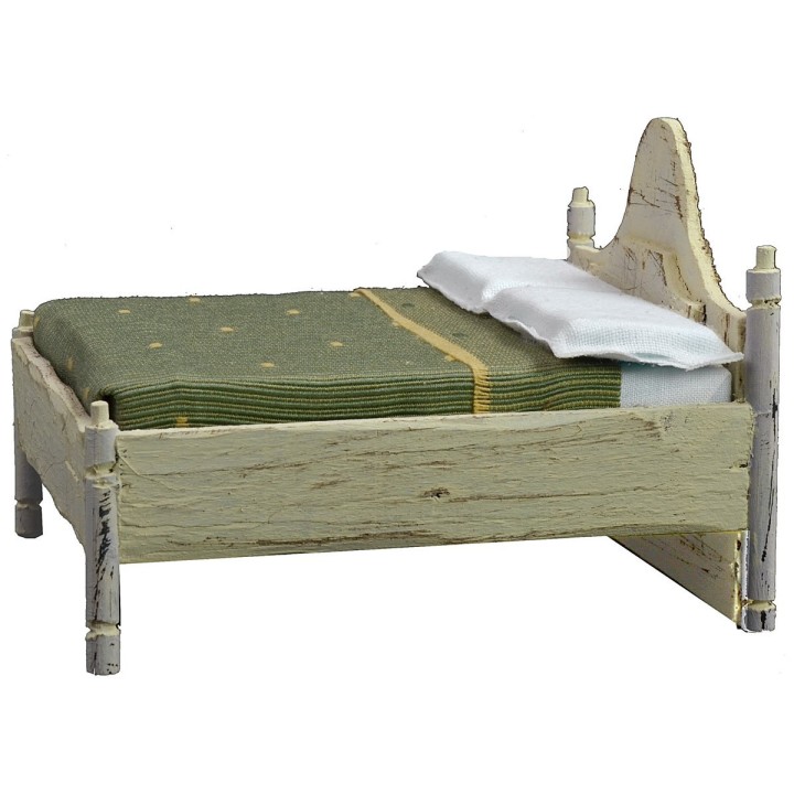 Double bed in white wood cm 12x13,5x10 h