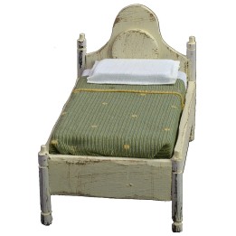 Cama individual de madera blanca cm 8x13,5x10 h