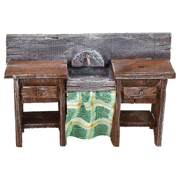 Antiqued wooden sink cm 13x4x8 h