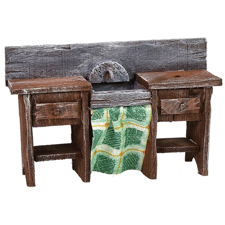 Antiqued wooden sink cm 13x4x8 h