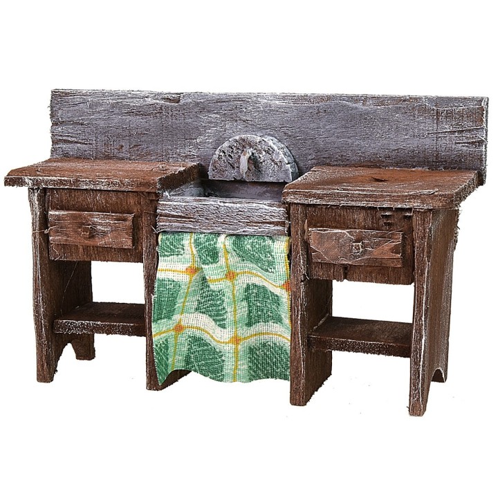 Antiqued wooden sink cm 13x4x8 h