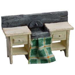 Lavandino in legno bianco cm 13x4x8 h