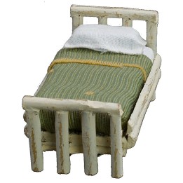 Cama blanca de una plaza cm 4,5x7x4 h