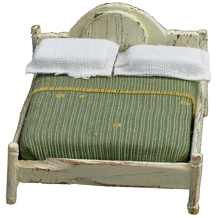 Cama matrimonial de madera blanca cm 6x7x4,5 h
