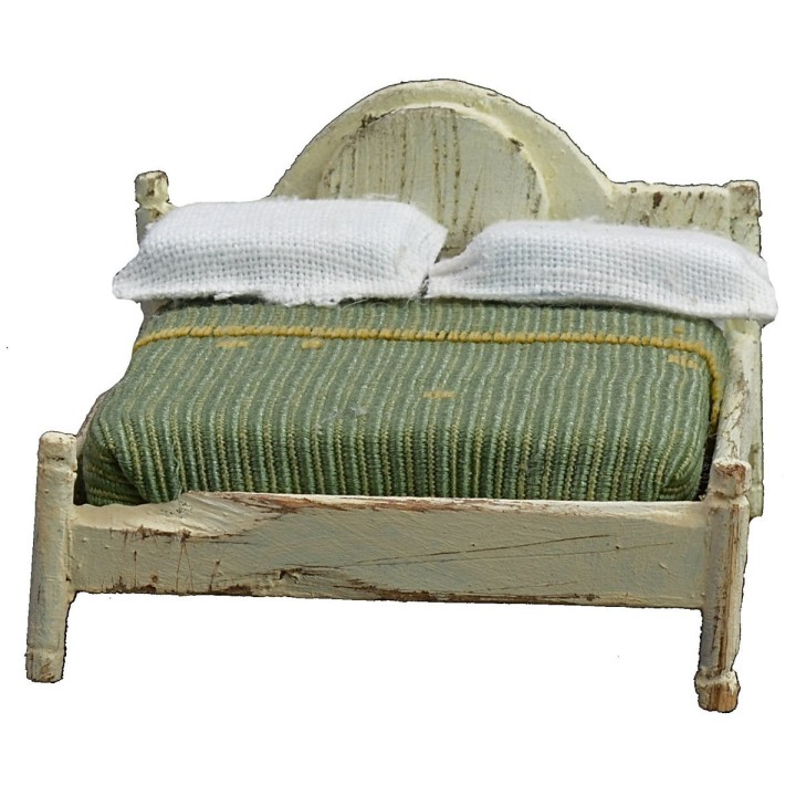 Cama matrimonial de madera blanca cm 6x7x4,5 h