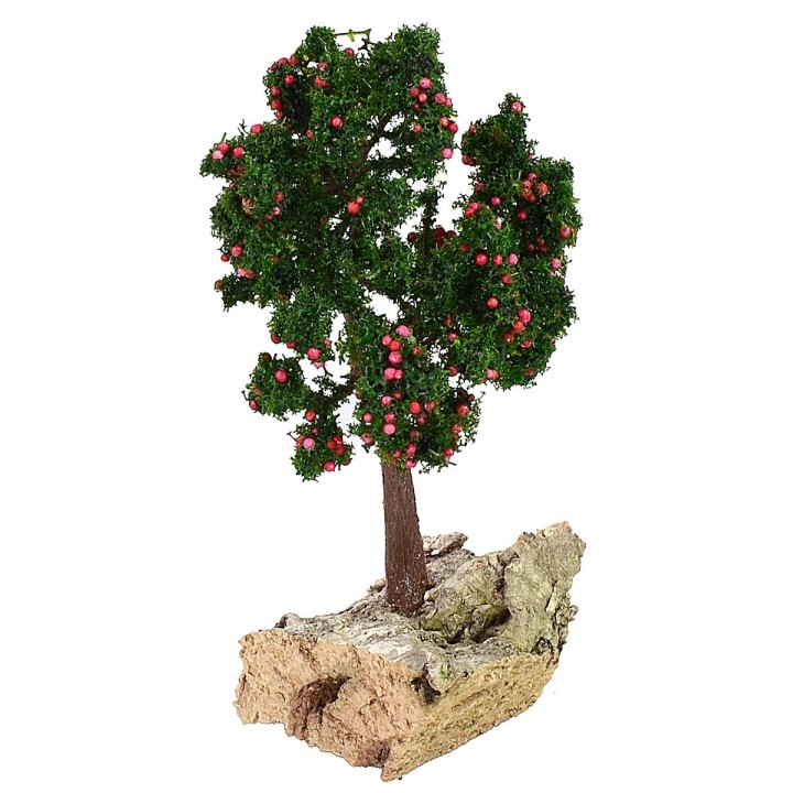 Árbol de manzanas rojas con base de 4x4x13 cm h