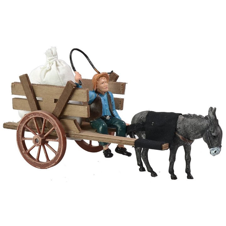 Carro con sacos y carretero cm 20x7,5x10 h