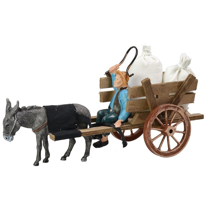 Carro con sacos y carretero cm 20x7,5x10 h