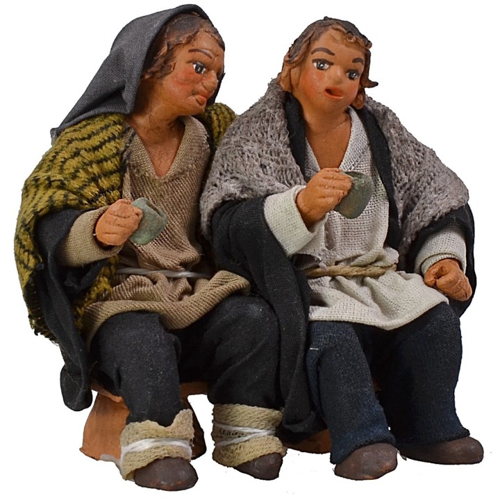 Pareja de borrachos sentados serie 10 cm