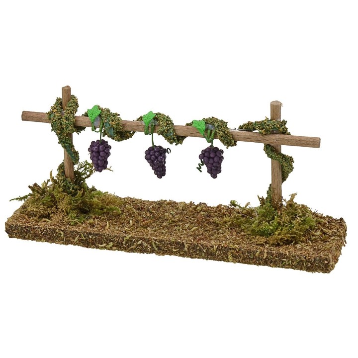 Viñedo con uva negra de 15x4x6 cm h.