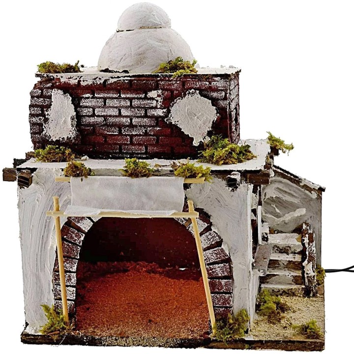Casa Araba con tenda illuminata cm 26x20x30 h.