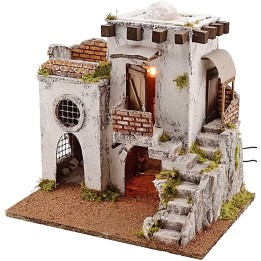 Casa Árabe iluminada con escalera de 35x25x35 cm h.