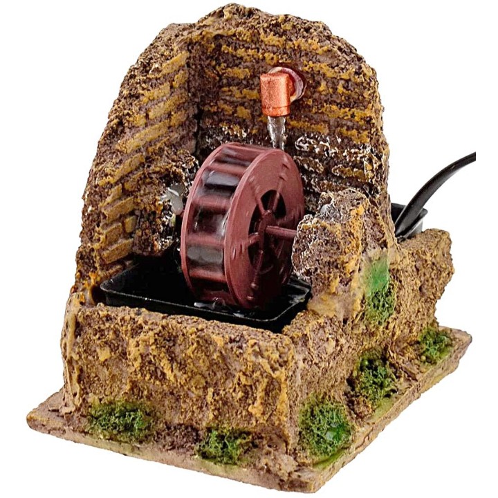 Mulino ad acqua funzionante presepe cm 12x10x13 h.