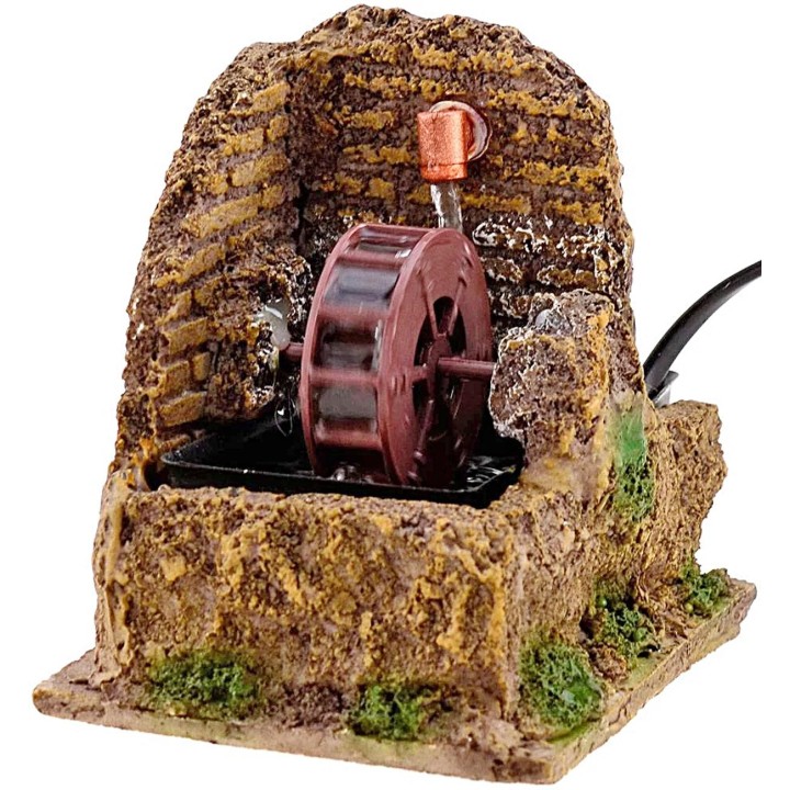 Mulino ad acqua funzionante presepe cm 12x10x13 h.