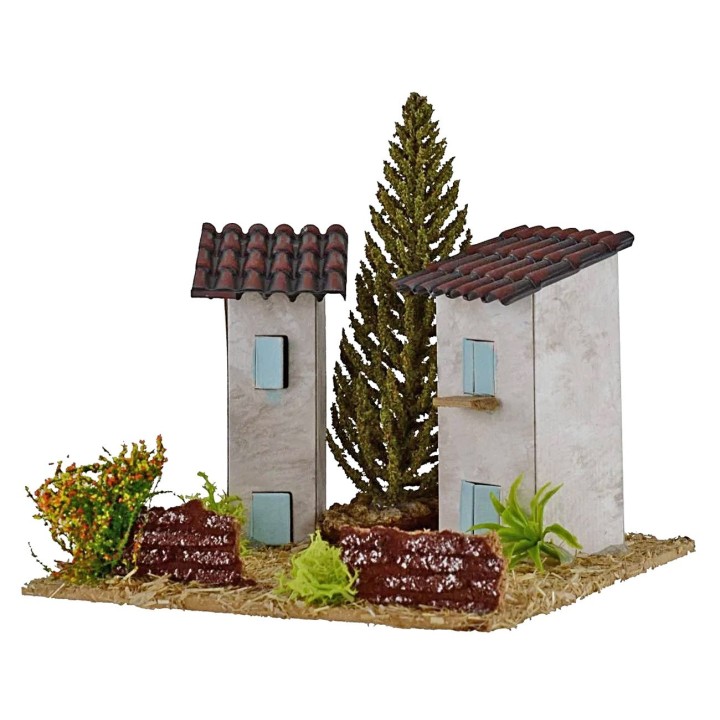 Case per presepe con albero cm 13x13x9h