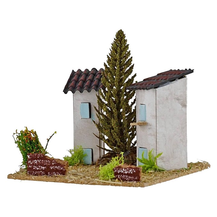 Case per presepe con albero cm 13x13x9h
