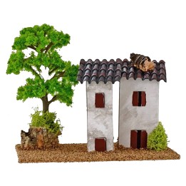 Casette per presepe con albero cm 15x8x9 h